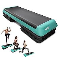 Adjustable Workout Aerobic Exercise Step Platform Health Club Size with 4 Adjustable Risers Included and Extra Risers Options