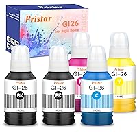 GI-26 GI26 GX7021 Ink Bottles Set Compatible for Canon GI-26 GI26 26 Ink Refill Bottles Work for Canon MAXIFY GX7021 GX4020 GX7020 GX6020 GX6021 GX3020 GX5020 Megatank Printer (5 Pack, Black, Color)