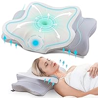 DONAMA Cervical Pillow for Neck and Shoulder,Contour Memory Foam Pillow,Ergonomic Neck Support Pillow for Side Back Stomach Sleepers with Pillowcase-Standard Size