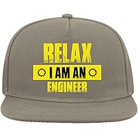 Atspauda Relax I Am an Engineer Gears Kappe mit flachem Visier, Baumwollmischgewebe, Gelb, grau, Einheitsgröße