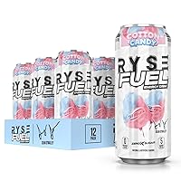 RYSE Fuel Sugar Free Energy Drink | RYSE x Suga Sean | Vegan Friendly, Gluten Free | No Fillers & No Artificial Colors | 5 Calories | 200mg Natural Caffeine | 12 Pack (Cotton Candy)