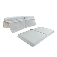Bath Kneeler and Elbow Rest Pad - Over Tub Foam Bathtub Kneeling Pad with Storage Pockets and Suction Cups