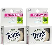 Tom's of Maine Natural Waxed Antiplaque Flat Floss, Spearmint, 32-Yards, Pack of 2