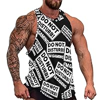 Do Not Disturb I'm Gaming Men's Workout Tank Top Casual Sleeveless T-Shirt Tees Soft Gym Vest for Indoor Outdoor
