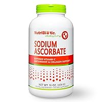 NutriBiotic - Sodium Ascorbate Buffered Vitamin C Powder, 16 Oz | Vegan, Non-Acidic & Easier on Digestion Than Ascorbic Acid | Essential Immune Support & Antioxidant Supplement | Gluten & GMO Free