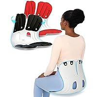 curble Chair [Adult] Ergonomic Back Support Chair, Lumbar Support for Back Posture Corrector and Back Pain Relief, Portable and Perfect for Office Chair and Work Form Home (2 Pack Black Red)