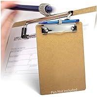 Officemate Wood Clipboard, Memo Size, Low Profile Clip with Pen Holder (83113)