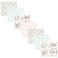 Hudson Baby Unisex Baby Cotton Flannel Receiving Blankets Bundle, Girl Woodland Pals, One Size