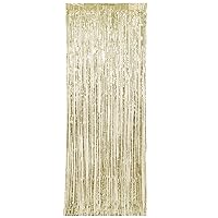 Stunning Metallic Gold Fringe Door Curtain - 3 x 8 ft (1 Pc.) - Perfect for Glamorous Party Decor & Dazzling Photo Booth Background