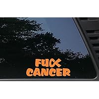 FCK Cancer w side ribbon - Orange Leukemia Awareness - 7 1/2