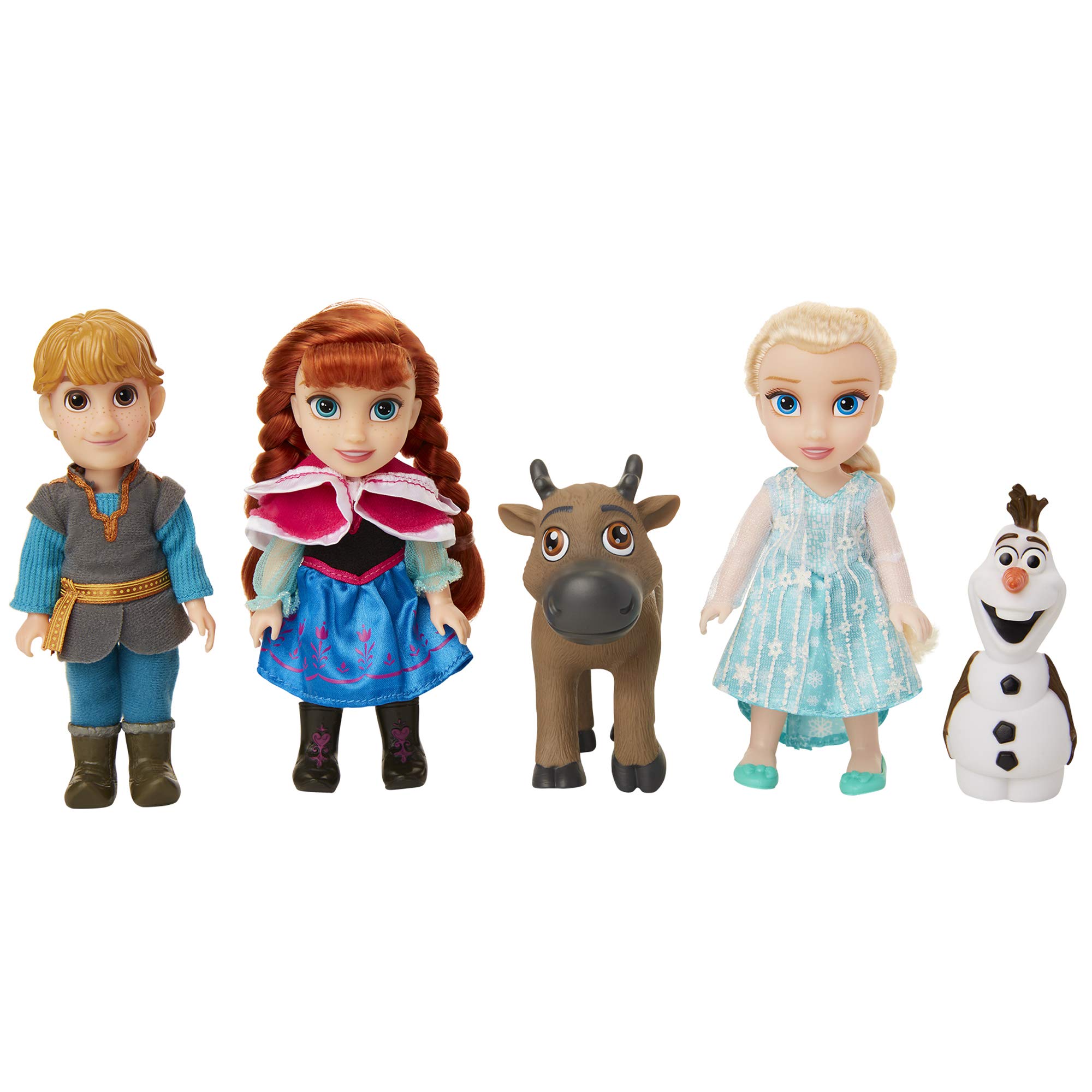 Disney Frozen Deluxe Petite Doll Gift Set - Includes Anna, Elsa, Kristoff, Sven and Olaf! Dolls are Approximately 6 inches Tall - Perfect for Any Frozen Fan!