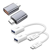 Syntech USB C to USB 3.2 Adapter (2 Pack), 10Gbps USB 3.2 Gen 2 Fit Side by Side & USB C to USB Adapter (2 Pack)-White