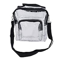 Clear Shoulder Bag Transparent Tote Bag PVC Messenger Bag with Zipper for Travel Men Women
