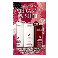 L'ANZA Vibrant Color Hair Care Kit - Healing ColorCare Color Preserving Shampoo and Conditioner with Trauma Treatment - Ideal Birthday Gifts for Women (10.1/8.5/5.1 Fl Oz)