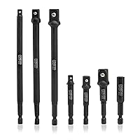 NEIKO 00254A Impact Socket Adapter and Magnetic Bit Holder, 7-Piece Set, 1/4