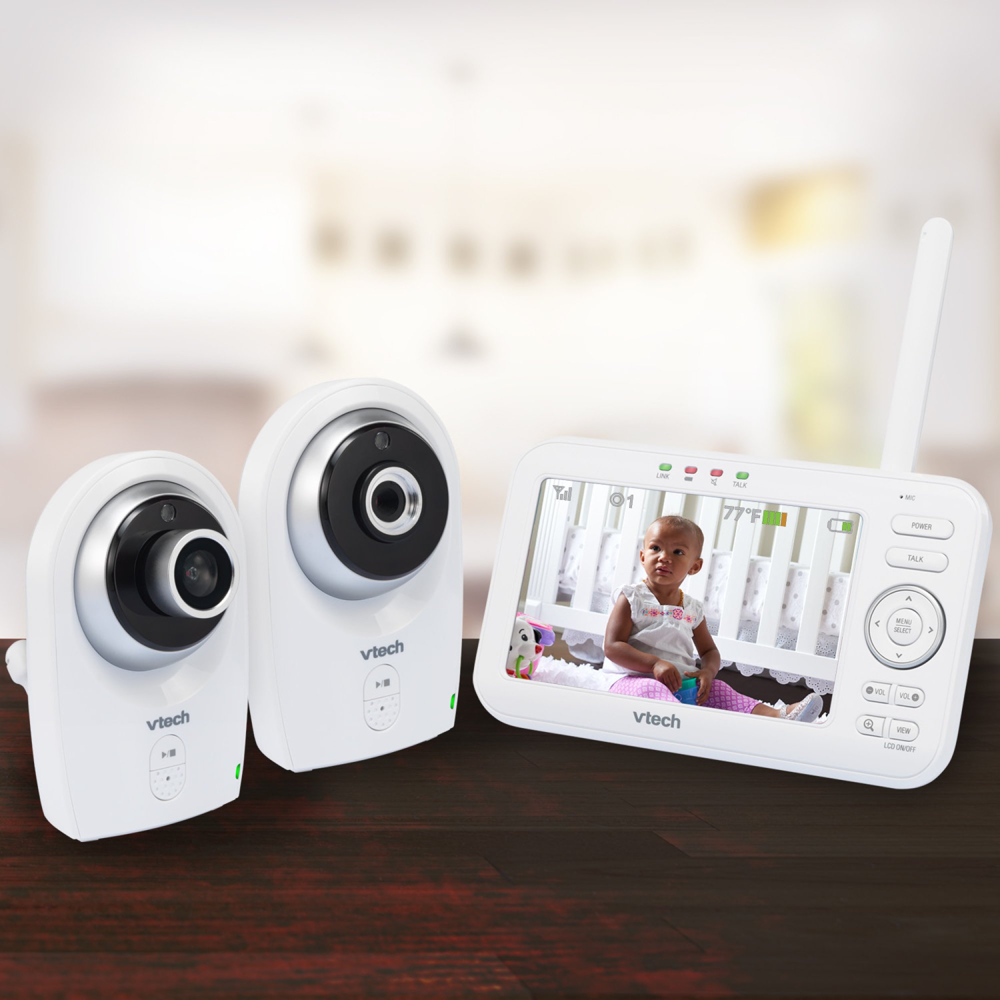 VTech VM351-2 Video Baby Monitor with Interchangeable Wide-Angle Optical Lens and Standard Optical Lens, 720p
