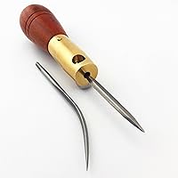 2pcs 14#-3/16#-3 Leather Craft Shoemaker Cobbler Straight Flat Arc Curved Diamond Upper Needles Awl Tool Set