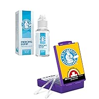 DR. PIERCING AFTERCARE Complete Keloid Treatment Set – Non-Greasy Saline Solution Drops and Swabs for Piercing Bump Removal and Wound Cleansing