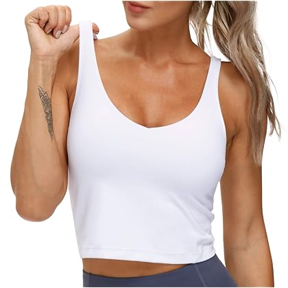 THE GYM PEOPLE Womens' Sports Bra Longline Wirefree Padded with Medium Support