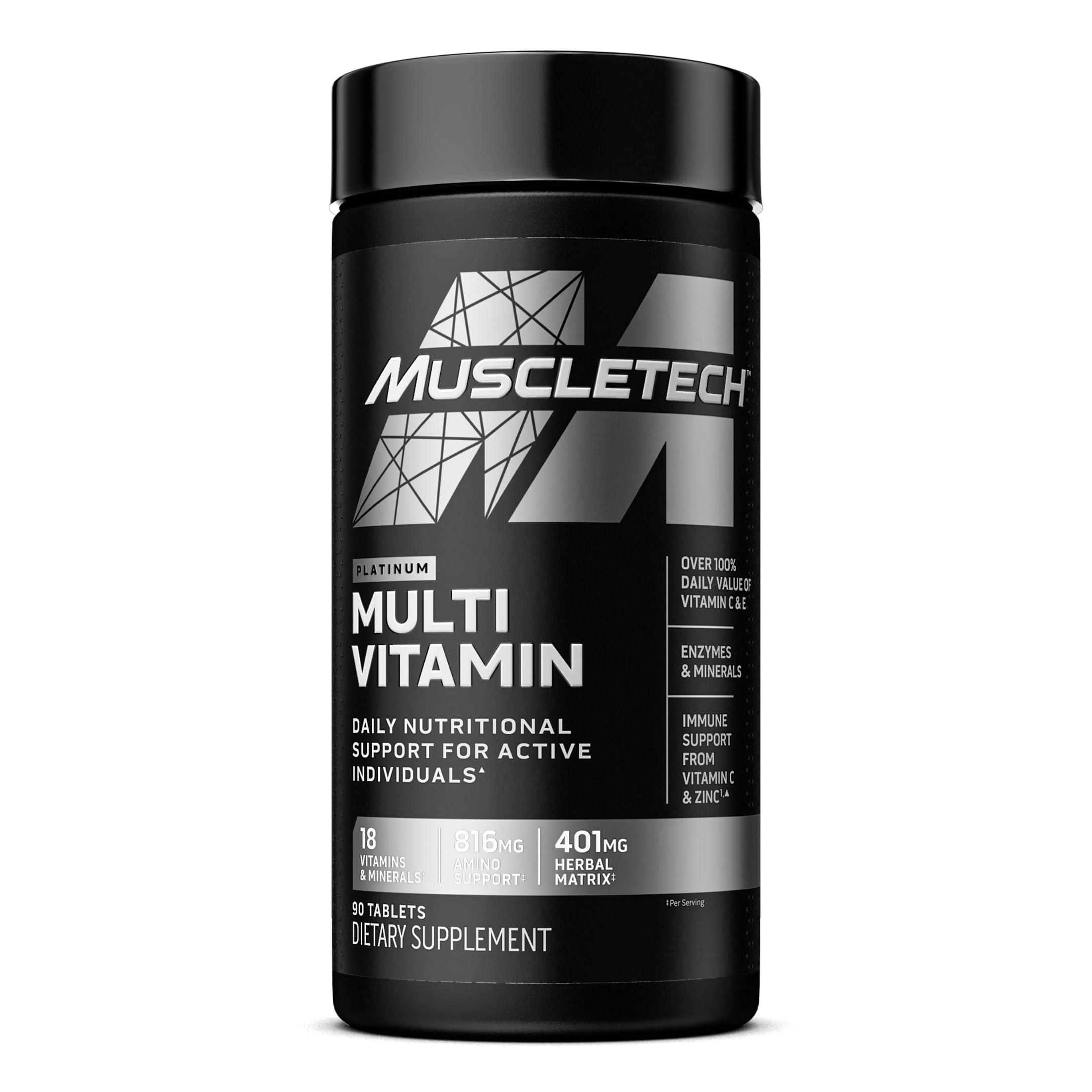 MuscleTech Clear Muscle Post Workout Recovery | Muscle Builder for Men & Women & Platinum Multivitamin for Immune Support 18 Vitamins
