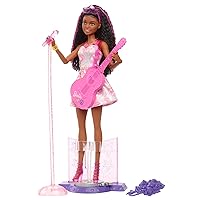 65th Anniversary Doll & 10 Accessories, Pop Star Set with Brunette Singer Doll, Stage with Moving Feature & More
