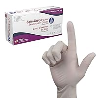 Dynarex Safe-Touch Disposable Latex Exam Gloves, Powder-Free, Used in Healthcare & Professional Settings, Bisque, 1 Box of 100 Gloves (X-Large)