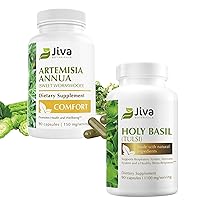 Artemisia Annua - 90 Capsules, and Holy Basil - 90 Vegan Capsules, Immune System, Energy Support and Liver Function, Healthy Stress Response and Respiratory System Support