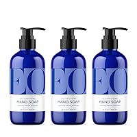 Liquid Hand Soap, 12 Ounce (Pack of 3), French Lavender, Organic Plant-Based Gentle Cleanser with Pure Essential Oils