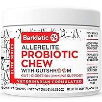 AllerElite Prebiotic and Probiotic Chew for Dogs with Gutshroom - Pet Probiotics for Dogs Digestive Health and Immune Support | Dog Probiotics and Digestive Enzymes | Dog Probiotic | 60