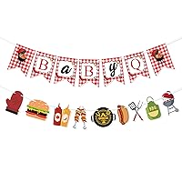 Baby Q Banner for Baby Shower Birthday Party Decorations Summer BBQ Barbecue Gender Reveal Picnic Party Supplies Photo Backdrop