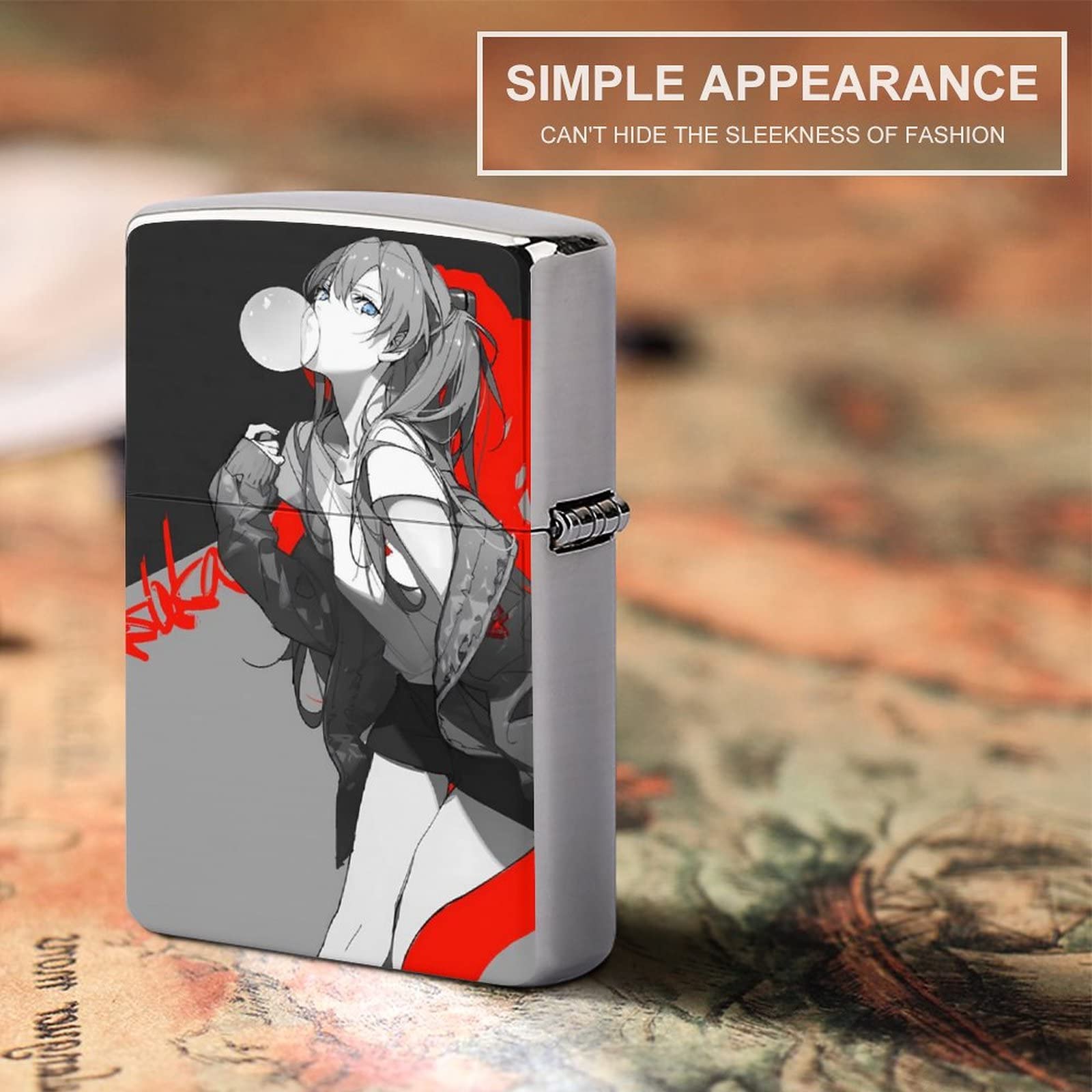 Neon Genesis Evangelion Lighter, Armor, ZIPPO Case, Lightweight, Mountaineering, Camping, Lighter, Small, Windproof, Silver, Replacement Outer Case, Birthday, Anniversary, Gift, Waterproof, Electronic Lighter Case, Climbing, Camping, Cycling