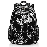 Dreamy Flowers Small Backpack for Women, Romantic Flowers Travel Backpack Carry On Backpack Waterproof Backpack Cute Book Bags With Chest Strap for Women Men