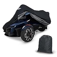 Custom-Fit Can-Am Spyder RT Cover 2020+ - UV-Stable, Weather-Resistant Black/Charcoal Polyester with SoftTek Windshield Liner, Reflective Piping & Secure Elastic Hem
