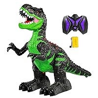 Remote Control T-rex Dinosaur Toy for Boys 3 4 5 6 7 8 Years, Realistic Tyrannosaurus with Water Mist, Light, Roars, Large Electric Dino Birthday Gift for Kids Toddlers