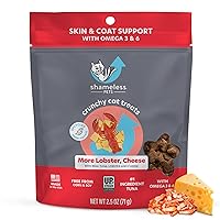 Shameless Pets Crunchy Cat Treats - Kitty Treats for Cats with Digestive Support, Natural Ingredients Kitten Treats with Real Tuna, Healthy Flavored Feline Snacks - Lobster & Cheese, 1-Pk