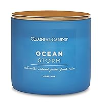 Ocean Storm Scented Jar Candle, Pop of Color Collection, 3 Wick, Blue, 14.5 oz - Up to 60 Hours Burn