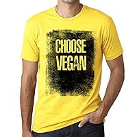 Men's Graphic T-Shirt Choose Vegan Eco-Friendly Limited Edition Short Sleeve Tee-Shirt Vintage Birthday Gift Novelty Lemon M