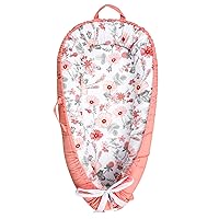 Baby Lounger Replacement Cover, Pink Baby Nest Backup Cover Reversible Breathable Adjustable, 100% Cotton, Machine Washable (Cover Only)