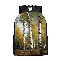 Birch Trees print Backpacks Waterproof Light Shoulder Bag Casual Daypack For Work Traveling Hiking