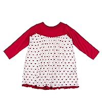 KicKee Pants Full of Hearts Valentine’s Day Swing Dress for Girls, Long Sleeves, Super Soft Baby and Kid Clothes