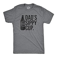 Mens Beer Dads Sippy Cup Tshirt Funny Fathers Day Drinking Tee