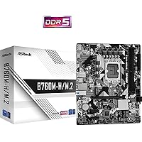 ASRock B760M-H/M.2 14th 13th 12th Gen Intel Core LGA1700 DDR5 7200 MHz 96 GB HDMI DisplayPort 5+1+1 Power Phase SATA3 6.0 Gb/s Micro ATX
