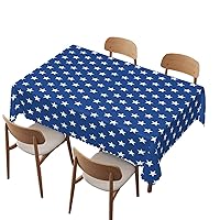 Star Pattern Rectangle Tablecloth,American Flag Theme Table Cloth,Tabletop Cover Washable Farmhouse Decorative Table Cloths,for Outdoor Picnic, Kitchen and Holiday Dinner,60x84 inch,Red Blue