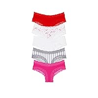 Lace Trim Cotton Cheeky Panty Pack, Underwear for Women (XS-XXL)