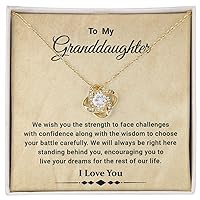 To My Granddaughter Necklace Sentimental Jewelry Message Card With Gift Box For Her Best Birthday Graduation Gift Granddaughter Necklace Gift From Grandpa & Grandma.