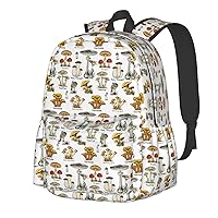 Mushroom Waterproof Backpack Adjustable Shoulder Straps Bag Large Capacity Casual Daypack Bookbag For Travel Work