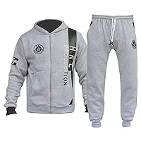 Boys Girls Tracksuit HNL Projection Print Charcoal Hoodie & Botom Jogging Suits