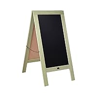 A Frame Chalkboard by HBCY Creations: 40x20 Solid Wood A-Frame Sign Cottage Green Double-Sided Magnetic Board, Chalkboard Menu Board, for Restaurants, Cafés, Weddings - Heavy Duty Hinges