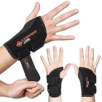 Carpal Tunnel Wrist Brace for Day and Night Support - Compression Wrist Sleeve For Arthritis, Tendonitis, RSI and Sprain - Adjustable Wrist Splint fit For Men and Women (Right Hand L/XL)