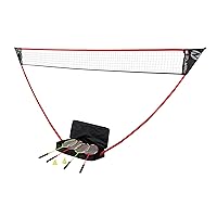 Portable Badminton Set with Freestanding Base - Sets Up on Any Surface in Seconds - No Tools or Stakes Required